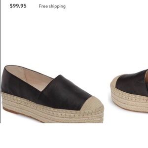 Caslon upper leather black and tan shoes